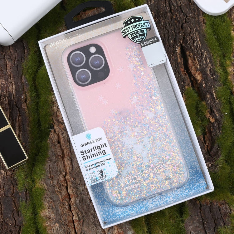 For iPhone 15 Pro DFANS DESIGN Snowflake Starlight Shining Phone Case(Pink) by DFANS DESIGN