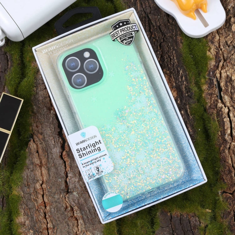 For iPhone 15 Pro DFANS DESIGN Snowflake Starlight Shining Phone Case(Green) by DFANS DESIGN