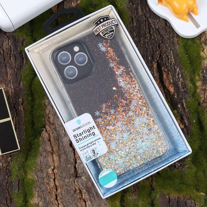 For iPhone 15 Pro DFANS DESIGN Snowflake Starlight Shining Phone Case(Black) by DFANS DESIGN