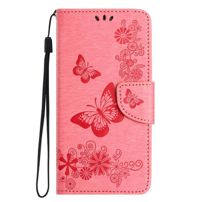 For iPhone 16e Butterfly Embossed Flip Leather Phone Case(Pink) by bashfashion