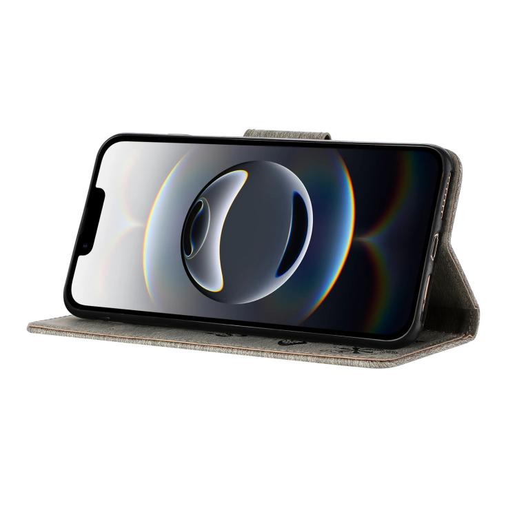 For iPhone 16e Butterfly Embossed Flip Leather Phone Case(Grey) by bashfashion