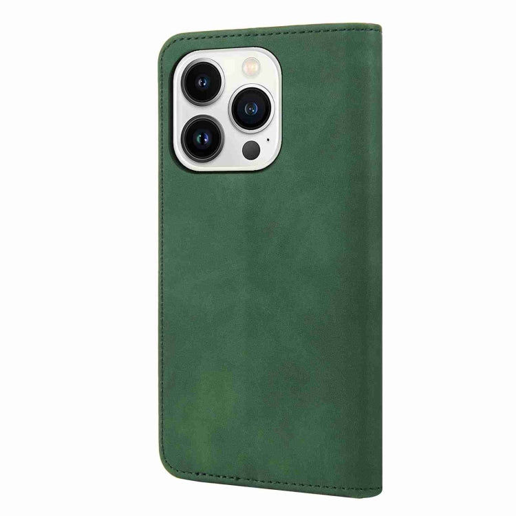 For iPhone 15 Pro Max Skin Feel Splicing Leather Phone Case(Green) by bashfashion