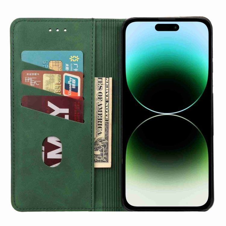 For iPhone 15 Pro Max Skin Feel Splicing Leather Phone Case(Green) by bashfashion