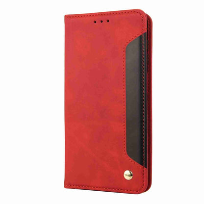 For iPhone 15 Pro Max Skin Feel Splicing Leather Phone Case(Red)