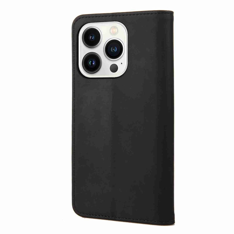 For iPhone 15 Pro Max Skin Feel Splicing Leather Phone Case(Black) by bashfashion