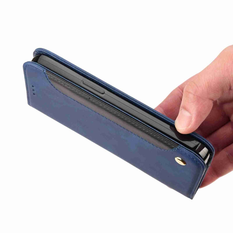 For iPhone 15 Pro Skin Feel Splicing Leather Phone Case(Blue) by bashfashion