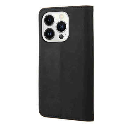 For iPhone 15 Pro Skin Feel Splicing Leather Phone Case(Black) by bashfashion