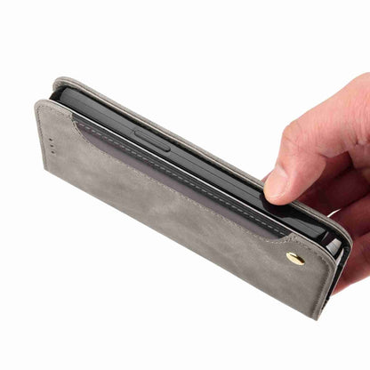 For iPhone 15 Skin Feel Splicing Leather Phone Case(Grey) by bashfashion