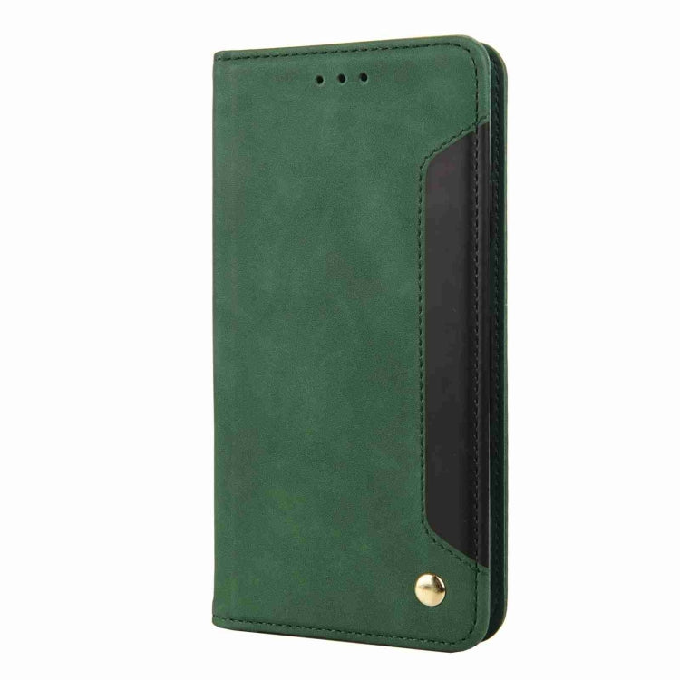 For iPhone 15 Skin Feel Splicing Leather Phone Case(Green)