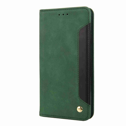 For iPhone 15 Skin Feel Splicing Leather Phone Case(Green)