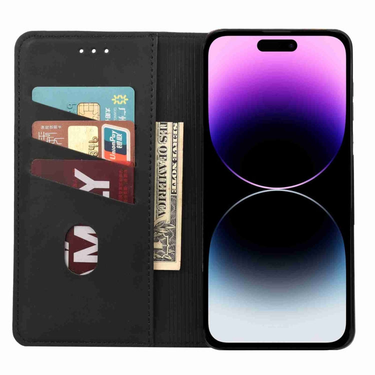 For iPhone 15 Skin Feel Splicing Leather Phone Case(Black) by bashfashion