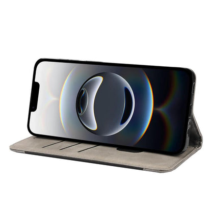 For iPhone 16e Skin Feel Splicing Leather Phone Case(Grey) by bashfashion