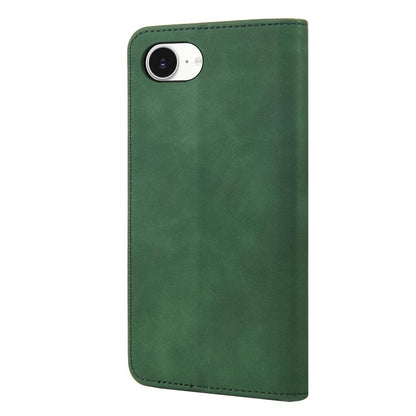For iPhone 16e Skin Feel Splicing Leather Phone Case(Green) by bashfashion