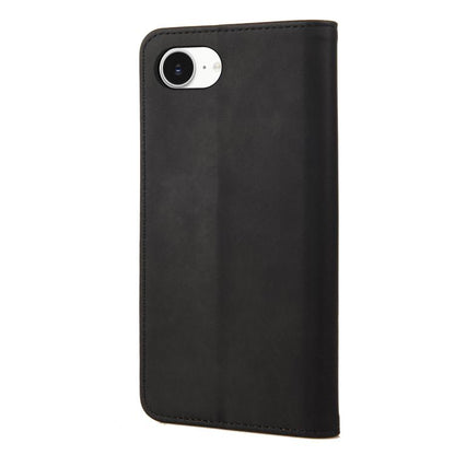 For iPhone 16e Skin Feel Splicing Leather Phone Case(Black) by bashfashion