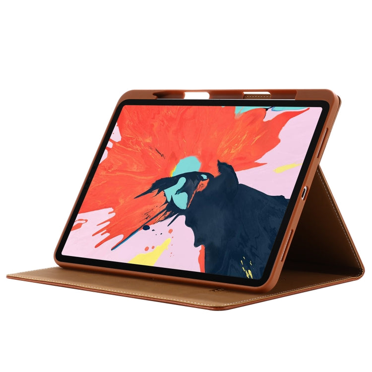 For iPad Pro 11 inch (2020) GEBEI PU+TPU Horizontal Flip Protective Tablet Case with Holder & Card Slots(Brown) by GEBEI