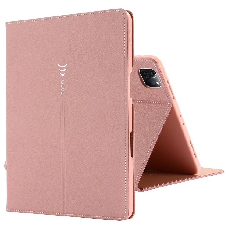 For iPad Pro 11 inch (2020) GEBEI PU+TPU Horizontal Flip Protective Tablet Case with Holder & Card Slots(Rose Gold) by GEBEI
