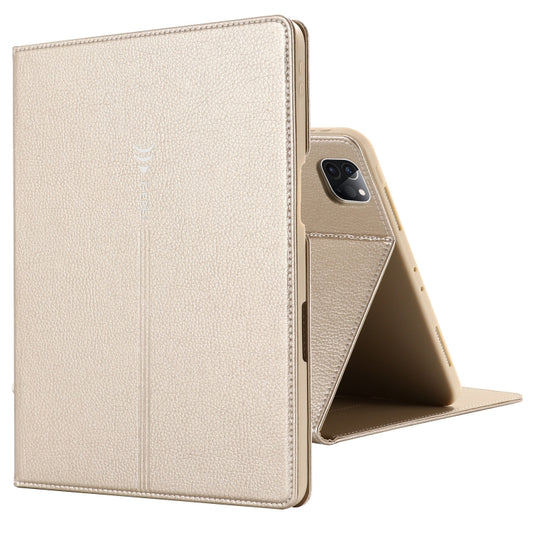 For iPad Pro 11 inch (2020) GEBEI PU+TPU Horizontal Flip Protective Tablet Case with Holder & Card Slots(Gold) by GEBEI