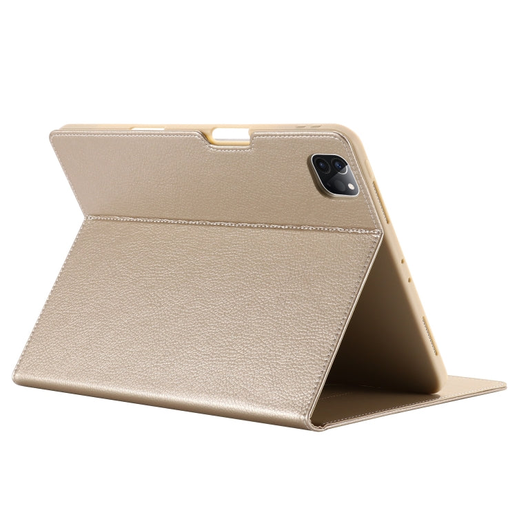 For iPad Pro 11 inch (2020) GEBEI PU+TPU Horizontal Flip Protective Tablet Case with Holder & Card Slots(Gold) by GEBEI
