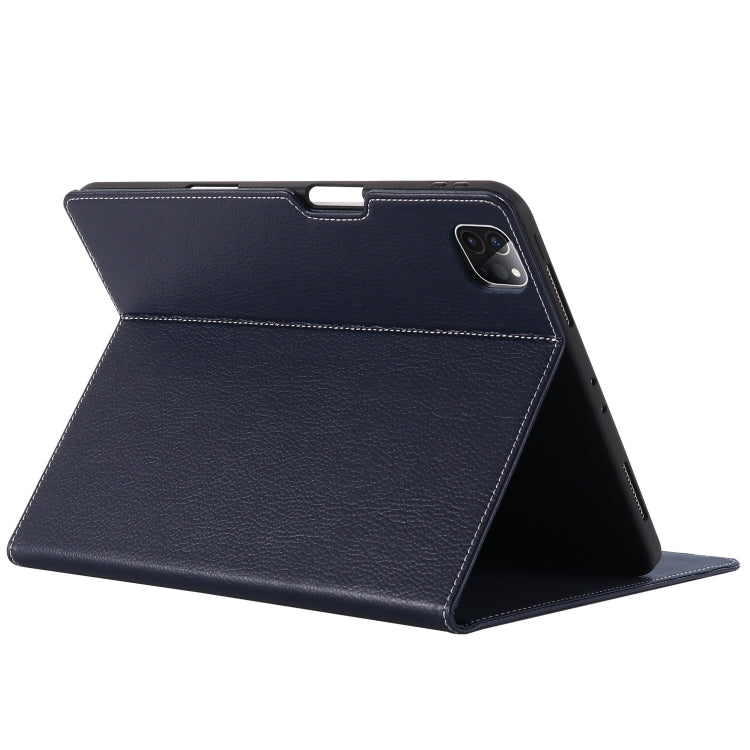 For iPad Pro 11 inch (2020) GEBEI PU+TPU Horizontal Flip Protective Tablet Case with Holder & Card Slots(Blue) by GEBEI