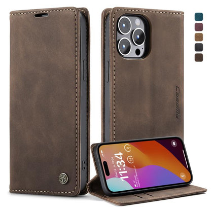For iPhone 15 Pro Max CaseMe 013 Multifunctional Horizontal Flip Leather Phone Case(Coffee) by CaseMe