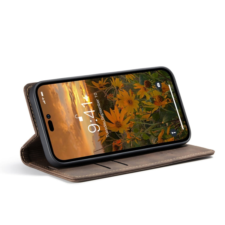 For iPhone 15 Pro CaseMe 013 Multifunctional Horizontal Flip Leather Phone Case(Coffee) by CaseMe