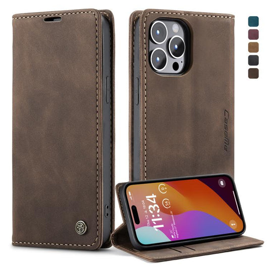 For iPhone 15 Pro CaseMe 013 Multifunctional Horizontal Flip Leather Phone Case(Coffee) by CaseMe