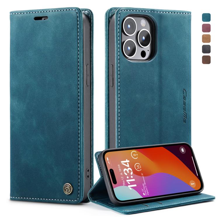 For iPhone 15 Pro CaseMe 013 Multifunctional Horizontal Flip Leather Phone Case(Blue) by CaseMe