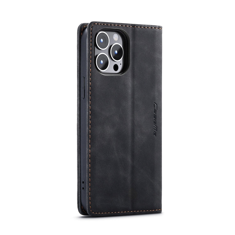 For iPhone 15 Pro CaseMe 013 Multifunctional Horizontal Flip Leather Phone Case(Black) by CaseMe
