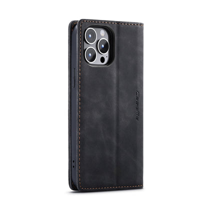For iPhone 15 Pro CaseMe 013 Multifunctional Horizontal Flip Leather Phone Case(Black) by CaseMe
