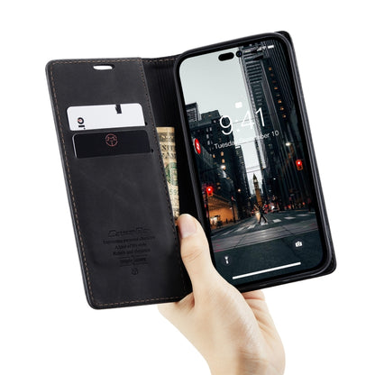 For iPhone 15 Pro CaseMe 013 Multifunctional Horizontal Flip Leather Phone Case(Black) by CaseMe