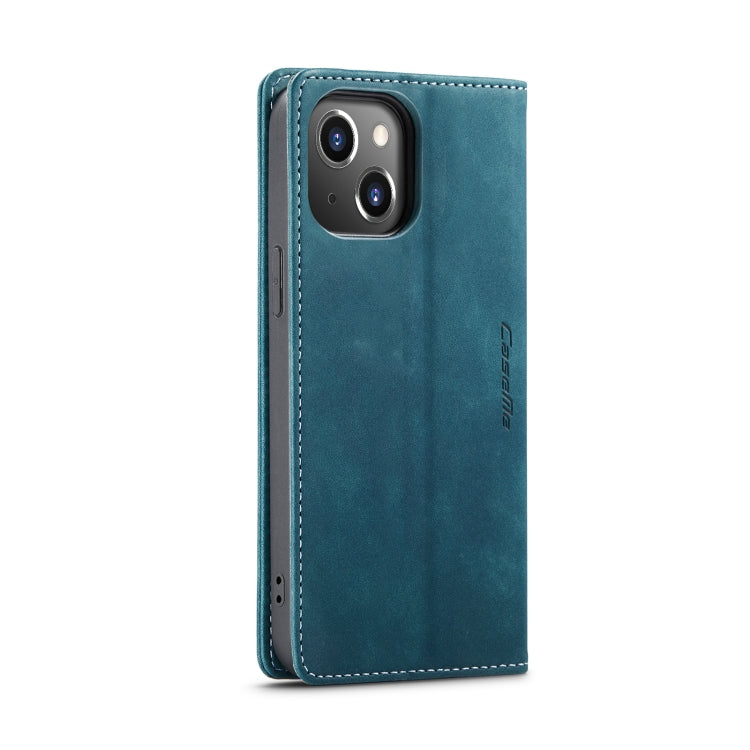 For iPhone 15 Plus CaseMe 013 Multifunctional Horizontal Flip Leather Phone Case(Blue) by CaseMe