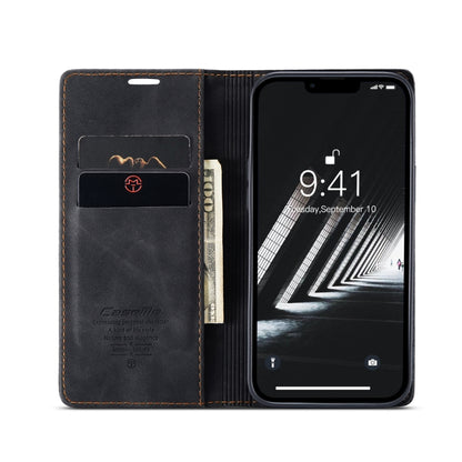 For iPhone 15 Plus CaseMe 013 Multifunctional Horizontal Flip Leather Phone Case(Black) by CaseMe