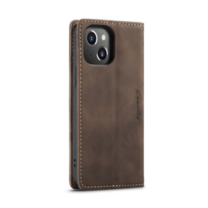 For iPhone 15 CaseMe 013 Multifunctional Horizontal Flip Leather Phone Case(Coffee) by CaseMe