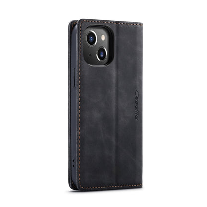 For iPhone 15 CaseMe 013 Multifunctional Horizontal Flip Leather Phone Case(Black) by CaseMe