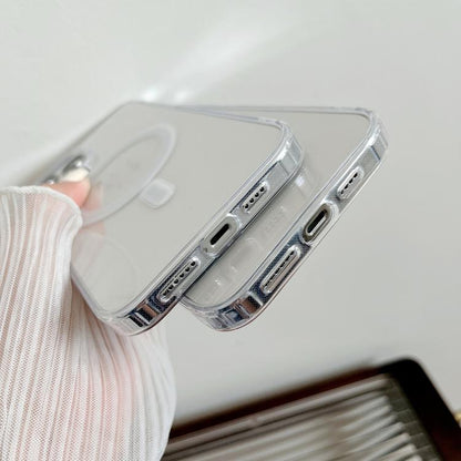 For iPhone 16e MagSafe Magnetic Clear Acrylic TPU Phone Case(Transparent) by bashfashion