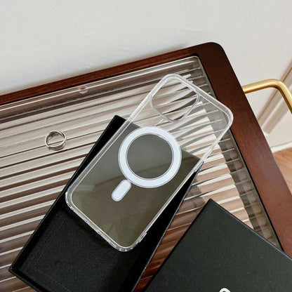 For iPhone 16e MagSafe Magnetic Clear Acrylic TPU Phone Case(Transparent) by bashfashion