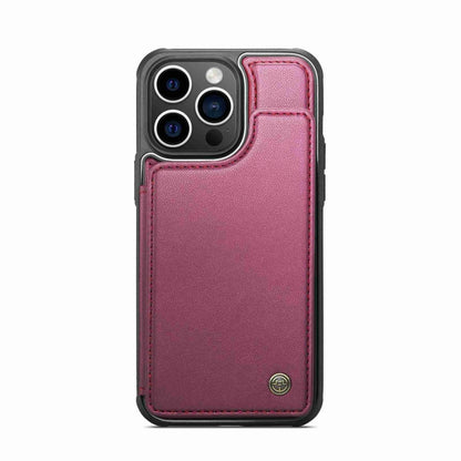 For iPhone 15 Pro Max CaseMe C22 Card Slots Holder RFID Anti-theft Phone Case(Wine Red) by CaseMe