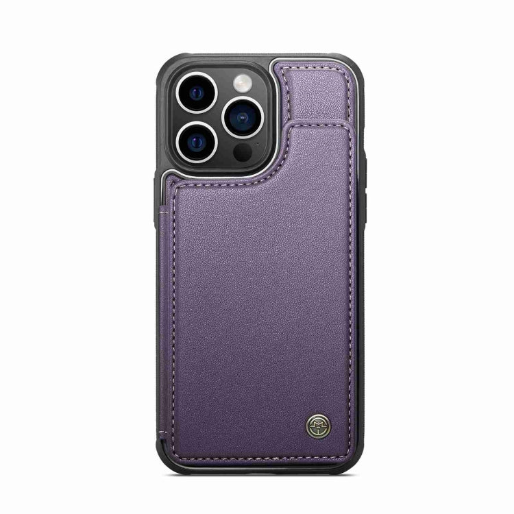 For iPhone 15 Pro Max CaseMe C22 Card Slots Holder RFID Anti-theft Phone Case(Purple) by CaseMe
