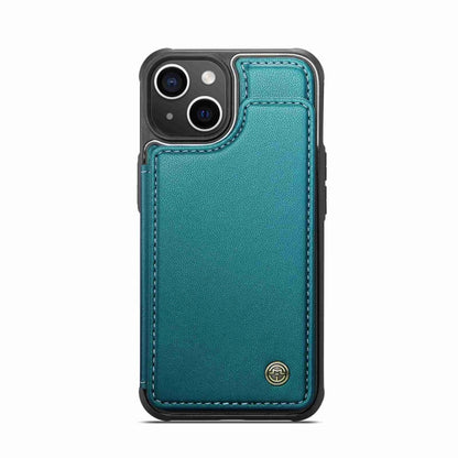 For iPhone 15 CaseMe C22 Card Slots Holder RFID Anti-theft Phone Case(Blue Green) by CaseMe