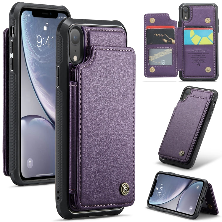 For iPhone XR CaseMe C22 Card Slots Holder RFID Anti-theft Phone Case(Purple) by CaseMe