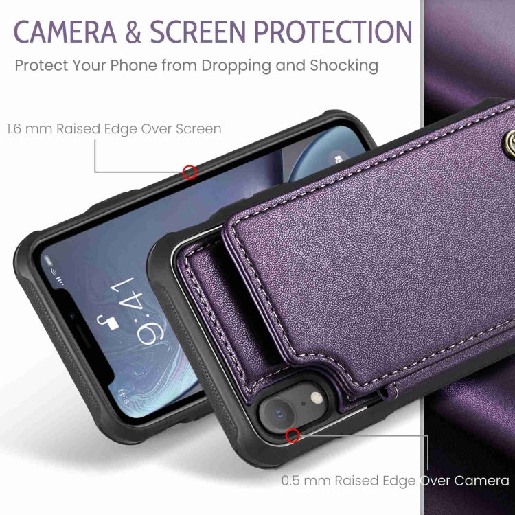 For iPhone XR CaseMe C22 Card Slots Holder RFID Anti-theft Phone Case(Purple) by CaseMe