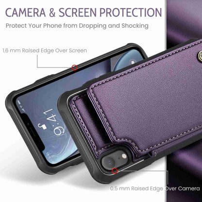 For iPhone XR CaseMe C22 Card Slots Holder RFID Anti-theft Phone Case(Purple) by CaseMe