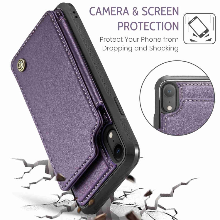 For iPhone XR CaseMe C22 Card Slots Holder RFID Anti-theft Phone Case(Purple) by CaseMe