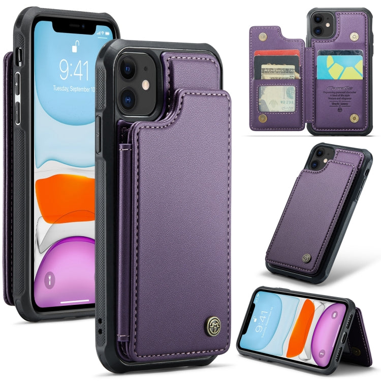 For iPhone 11 CaseMe C22 Card Slots Holder RFID Anti-theft Phone Case(Purple) by CaseMe
