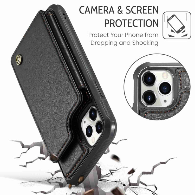 For iPhone 11 Pro CaseMe C22 Card Slots Holder RFID Anti-theft Phone Case(Black) by CaseMe
