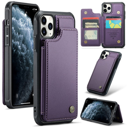 For iPhone 11 Pro Max CaseMe C22 Card Slots Holder RFID Anti-theft Phone Case(Purple) by CaseMe