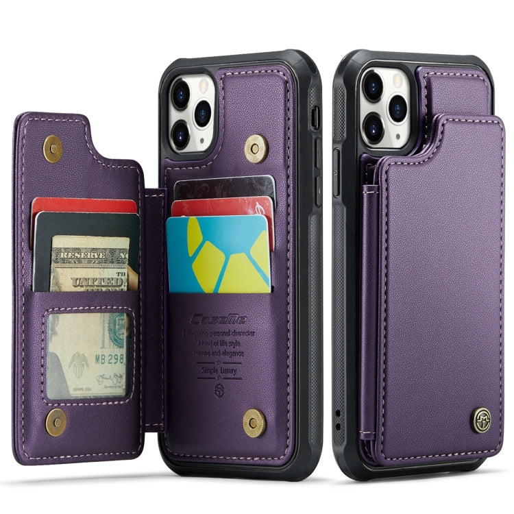 For iPhone 11 Pro Max CaseMe C22 Card Slots Holder RFID Anti-theft Phone Case(Purple) by CaseMe