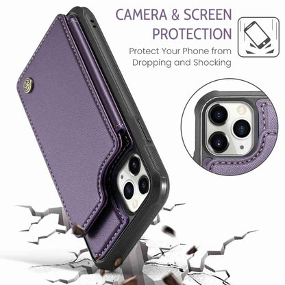 For iPhone 11 Pro Max CaseMe C22 Card Slots Holder RFID Anti-theft Phone Case(Purple) by CaseMe