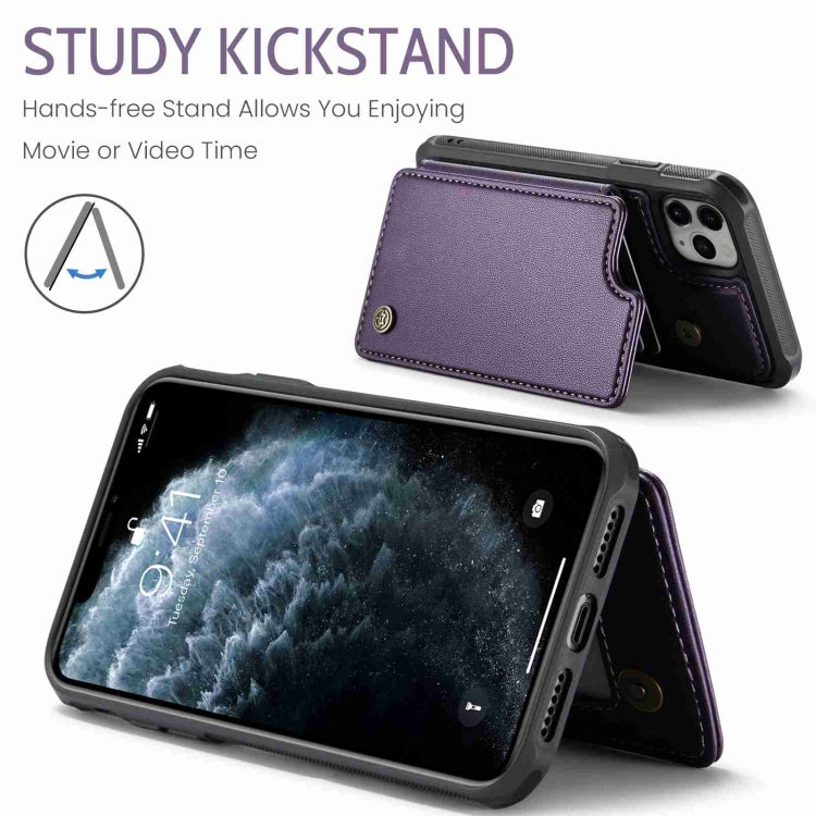 For iPhone 11 Pro Max CaseMe C22 Card Slots Holder RFID Anti-theft Phone Case(Purple) by CaseMe