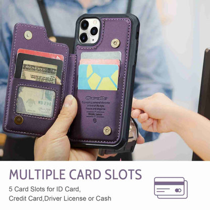 For iPhone 11 Pro Max CaseMe C22 Card Slots Holder RFID Anti-theft Phone Case(Purple) by CaseMe